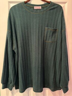 Discount Divas Women's Ribbed Long-Sleeve Top - Hunter Green